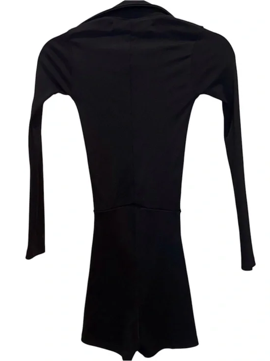 NWT Stoned Immaculate Black Disco Long Sleeve Ribbed Zip Front Shorts Romper-S - Picture 8 of 15